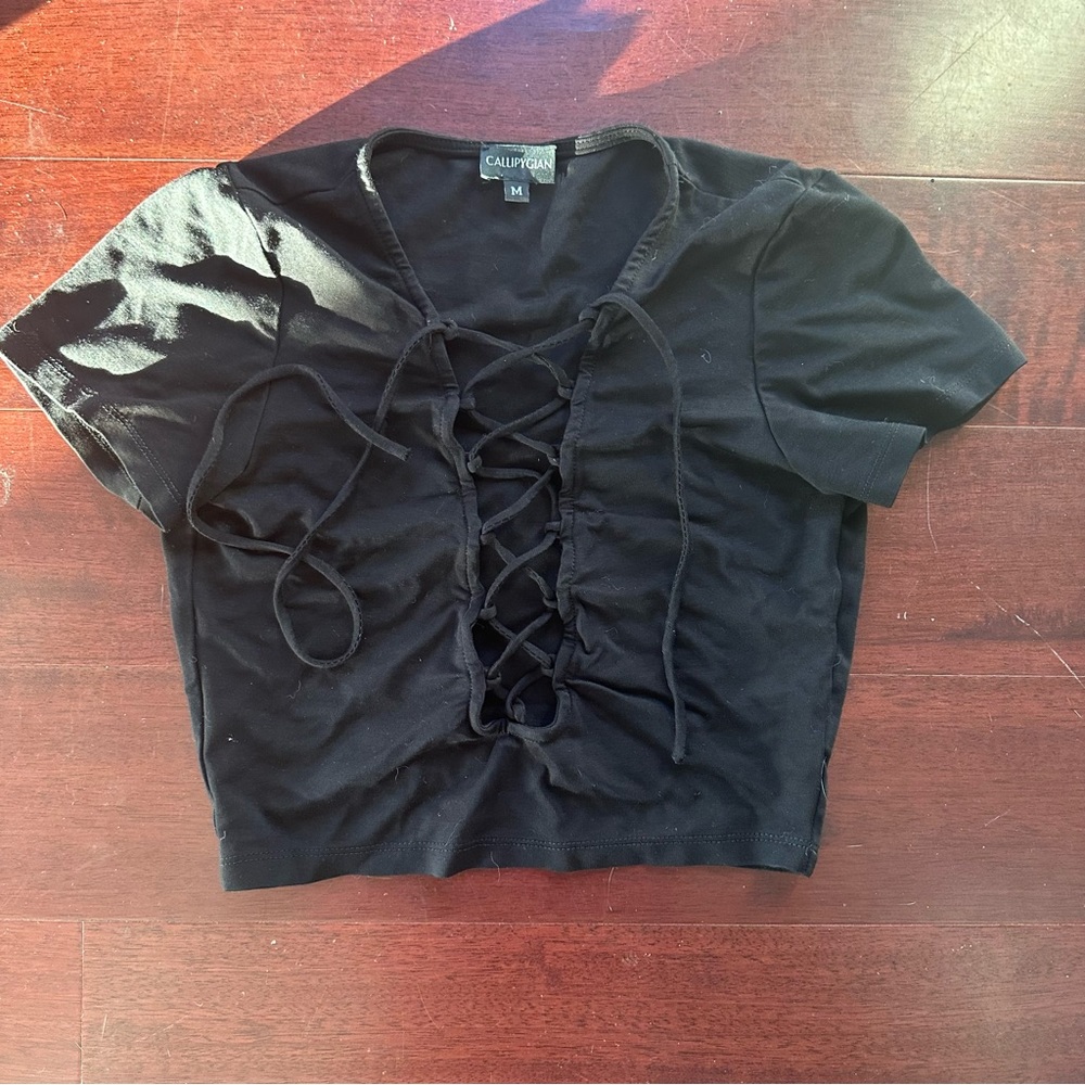 Callipygian Lace-Up Corset Style Crop Top